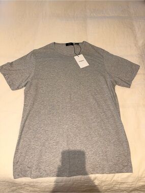 Theory Short-Sleeve Crew T-Shirt in Light Heather Gray